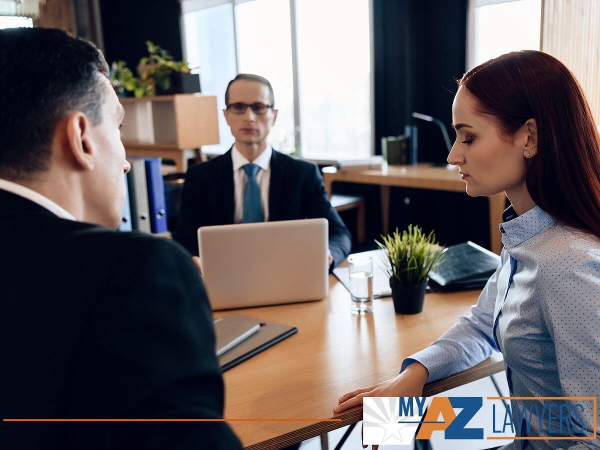 couple gets a divorce at a lawyer's office in Arizona